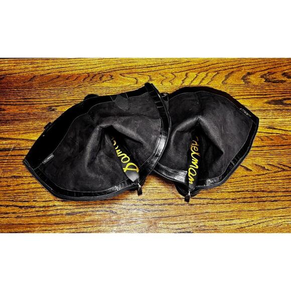 SAM EDELMAN Penny Black Leather Knee High Campus Boots Women’s 8 M - Picture 6 of 8